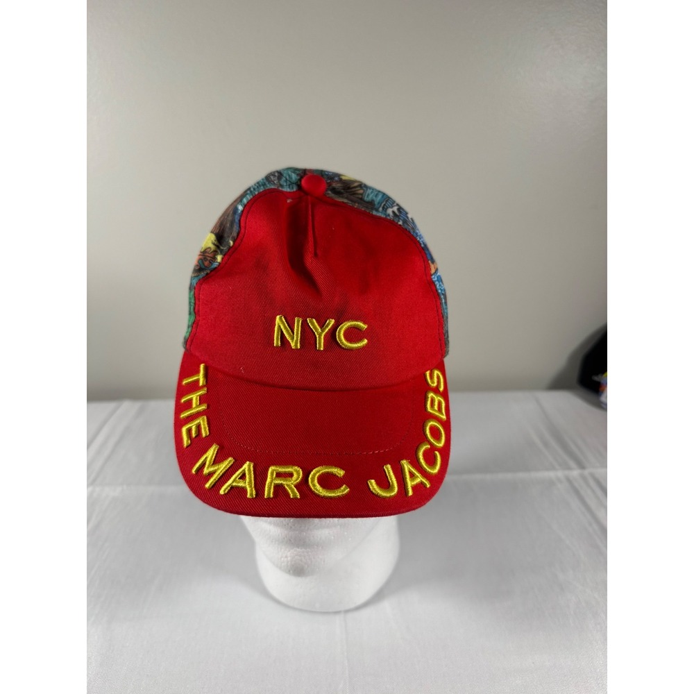 The Marc Jacobs Kids NYC Logo Red Graphic Print Snapback Baseball Hat